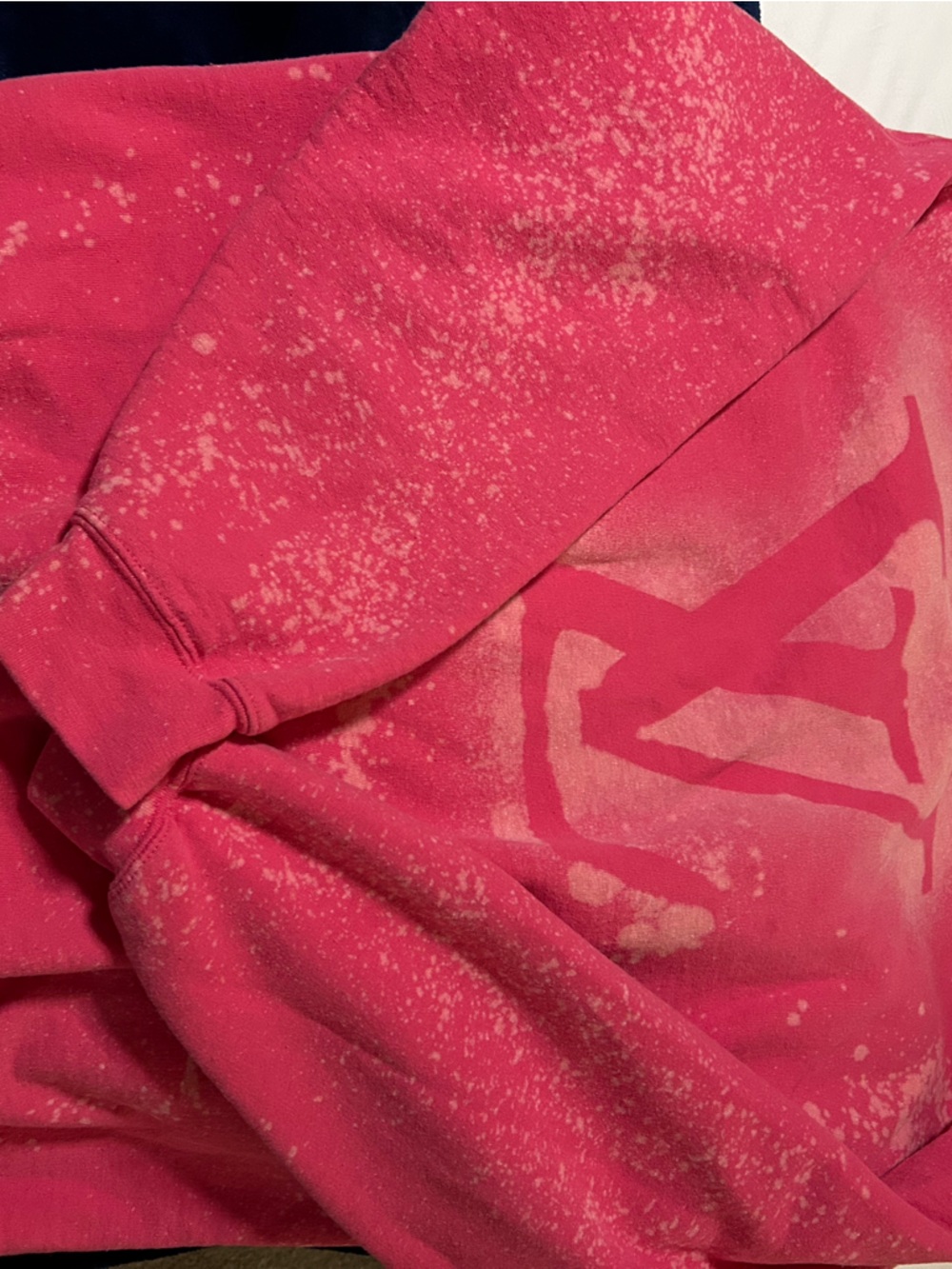 Women’s Pink Bleach-Effect Pullover Sweatshirt